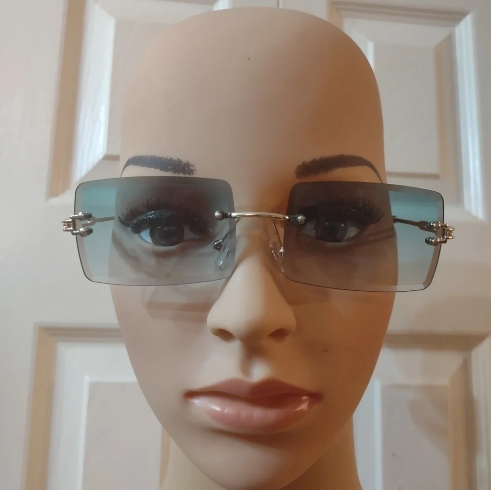 New women's fashion rimless square sunglasses